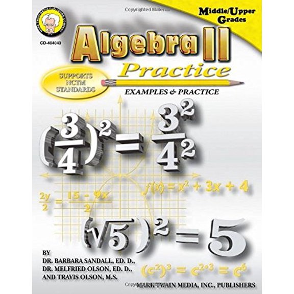 Pre-Owned Algebra II Practice Book, Grades 7 - 12 Paperback