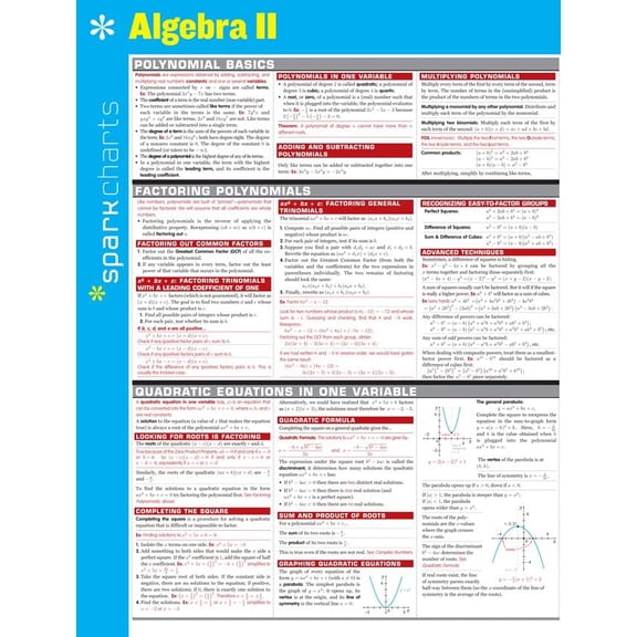 Pre-Owned Algebra II (Sparkcharts) Paperback
