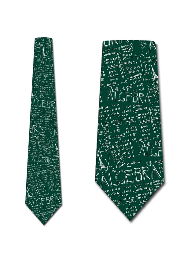 Algebra Ties Allover Green Necktie Mens Tie by Three Rooker