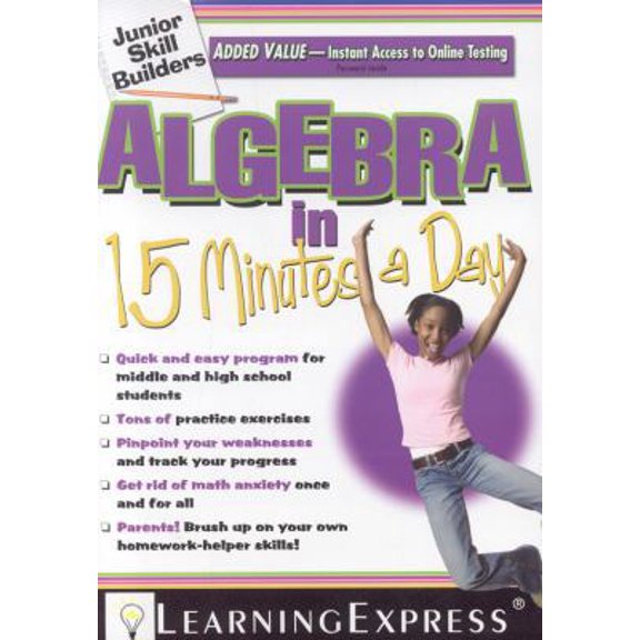 Pre-Owned Algebra in 15 Minutes a Day [with Access Code] [With Access Code] (Paperback) 1576856739 9781576856734