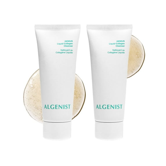 Algenist GENIUS Liquid Collagen Foaming Facial Cleanser - Travel Size Hydrating Face Wash & Makeup Remover with Alguronic Acid and Microalgae Oil to Nourish & Restore Skin's Radiance (1.5 oz, 2 count