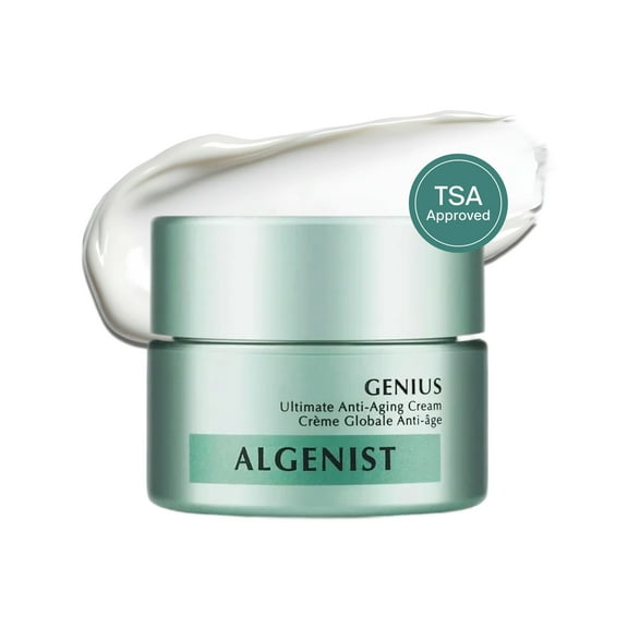Algenist GENIUS Ultimate Anti-Aging Cream, Travel Size - Vegan Firming & Smoothing Moisturizer with Alguronic Acid & Microalgae Oil - Non-Comedogenic & Hypoallergenic Skincare 15ml / 0.5oz