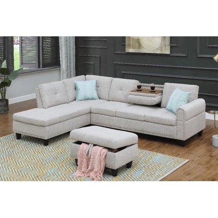 Alger 98" Wide Left Hand Facing Sofa & Chaise - L-Shaped Design for Modern Homes