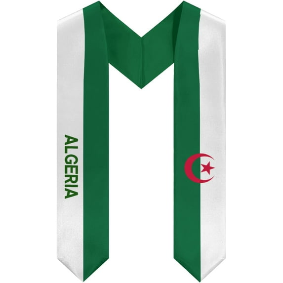 Algeria Emblem Graduation Stole Shawl Sash Honor For Study Aboard International Students