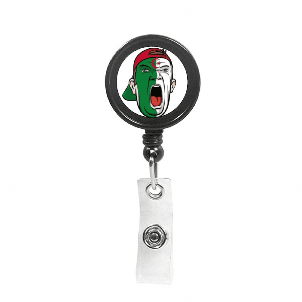 Algeria Facial Makeup Screang Cap Retractable Keychain Badge Holder ID Badge