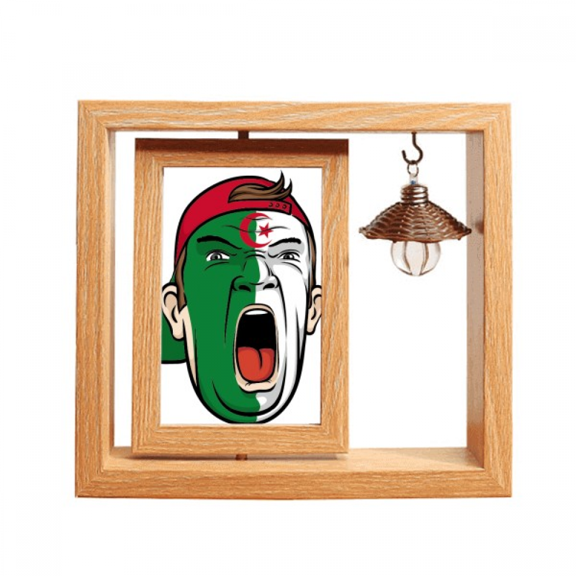 Algeria Facial Makeup Screang Cap Wooden Rotating Picture Photo Frame 4x6
