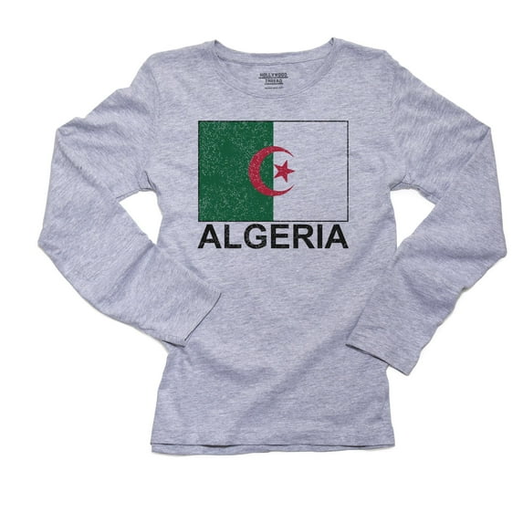 Algeria Flag - Special Vintage Edition Women's Long Sleeve Grey T-Shirt