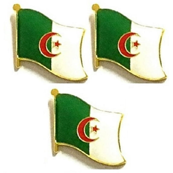 Algeria Single Flag Lapel Pins, pack of 3