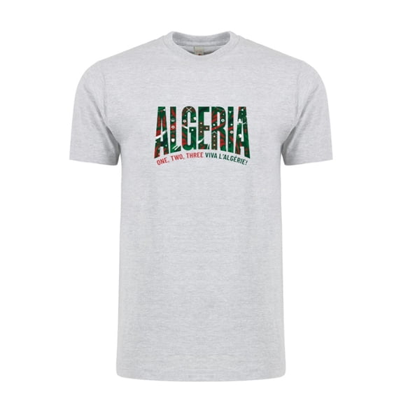 Algeria Soccer Viva L'ALGERIE T-Shirt 2026 – Unisex Adult Football Fan Tee, World Tournament Supporter Shirt - HTR Grey - S
