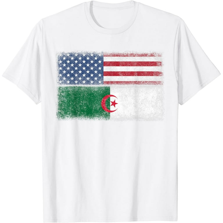 Algeria Flag T Shirt Distressed Vintage Style Algeria Flag T Shirt Distressed Vintage Style