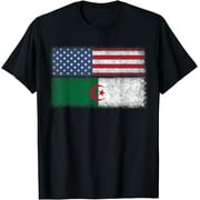 Algerian American Flag T-shirt Algeria Usa America