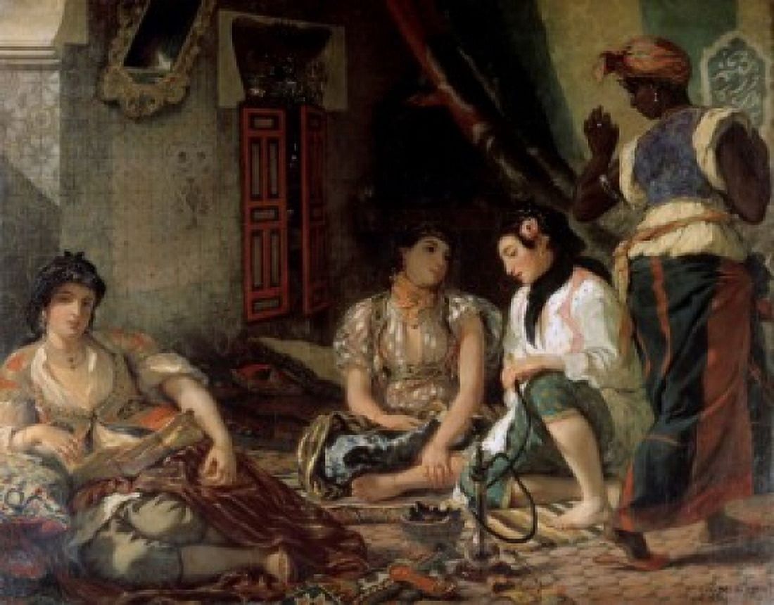 Algerian Women in their Apartment (Femmes dAlger dans leur Appartement) 1834 Eugene Delacroix (1798-1863French) Musee du Louvre Paris Canvas Art - Eugene Delacroix (18 x 24)