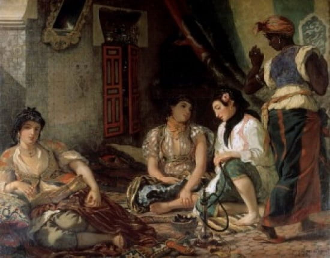 Algerian Women in their Apartment (Femmes dAlger dans leur Appartement) 1834 Eugene Delacroix (1798-1863French) Musee du Louvre Paris Canvas Art - Eugene Delacroix (24 x 36)