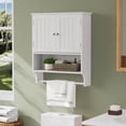 thumbnail image 1 of Algherohein Bathroom Medicine Cabinet with Shelf and Towels Bar,over the Toilet Storage,White Large, 1 of 8