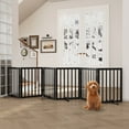 thumbnail image 1 of Algherohein Dog Gate for Inside,Bamboo Freestanding Pet Gate for Doorways,Indoor, 24" Black, 1 of 9