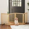 thumbnail image 1 of Algherohein Dog Gate for Inside,Bamboo Freestanding Pet Gate for Doorways,Indoor, 24" Natural, 1 of 7