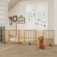 thumbnail image 1 of Algherohein Dog Gate for Inside,Bamboo Freestanding Pet Gate for Doorways,Indoor, 24" Natural, 1 of 8