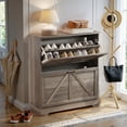 thumbnail image 1 of Algherohein Farmhouse Shoe Cabinet Entryway,Shoe Storage Cabinet with 2 Flip Drawers,Gray, 1 of 8