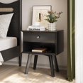 thumbnail image 1 of Algherohein Mid-Century Nightstand with 1 Drawer for Bedroom,Black,Adult, 1 of 10