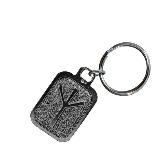 Algiz Keychain, L060KC, Runes, Germanic, Script, Viking, Medieval, Key Fob, Key Ring, Keys, Zipper Pull, Luggage Tag, Pewter, Backpack, Over 300 Keychains Designs, Handmade in the USA