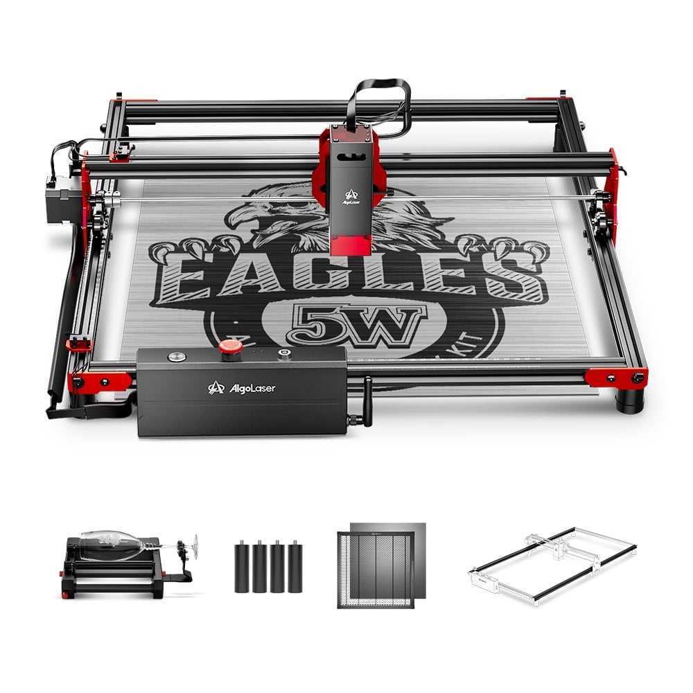 Algo DIY KIT 5W Engraver All-in-One Kit with Rotary & Honeycomb for Engraving Cutting Machine, Extension Kit, Engraver for Wood and Metal, Easy to Assemble, Emergency Stop