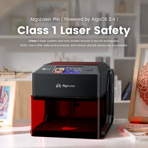 Algo DIY KIT Mini Engraver 5W Output Power, 200mm/s Cutting and Engraving Machine for DIY Wood Metal Glass Leather, WiFi APP Control for Beginners