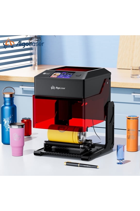 Algo DIY KIT Mini Engraver 5W Output Power with Rotary&Raiser, 200mm/s Cutting and Engraving Machine for DIY Wood Metal Glass Leather, WiFi APP Control for Beginners