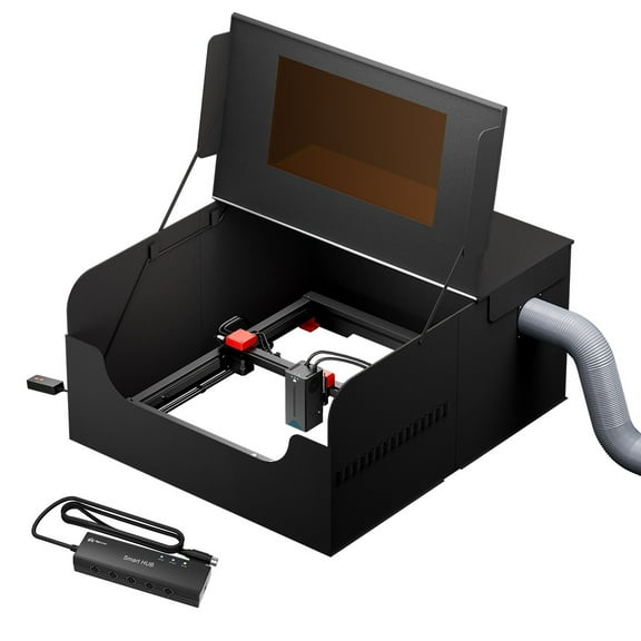 Algo Enclosure for Engraver, Fireproof and Dustproof Protective Cover for Most Engraving Cutting Machine, Insulates Against Smoke and Odor, with Exhaust Fan, 32.67"x28.74"x15.55"