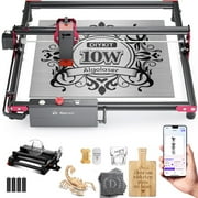 AlgoLa/ser DIY KIT 10W La/ser Engraver with Rotary Roller&Raiser, 12000mm/min La/ser Engraving & Cutting Machine for Wood and Metal, Paper, Fabric, Acrylic, Support WiFi APP Control