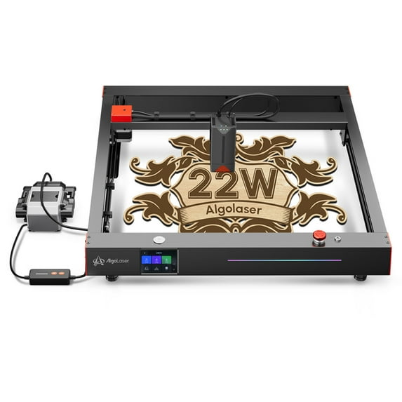 AlgoLaser Delta 22W Laser Engraver With Safety Lock, Emergency Stop, Flame Detection, Air Pump, 500mm/s Engraving Speed