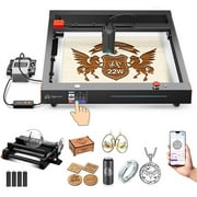AlgoLaser Delta Laser Engraver, 20W Higher Accuracy Laser Engraver with Air Assist, Rotary and Raiser, 3.5" Touch Screen APP Offline Control, DIY for Metal, Acrylic, Glass