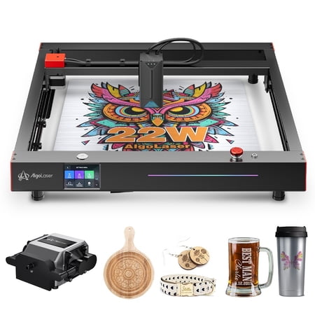 Algol/aser Delta 22W Output L/aser Head with 3.5 Inch Touch Screen and Air Assist 0.05*0.06mm Compressed Spot L/aser Engraver Machine