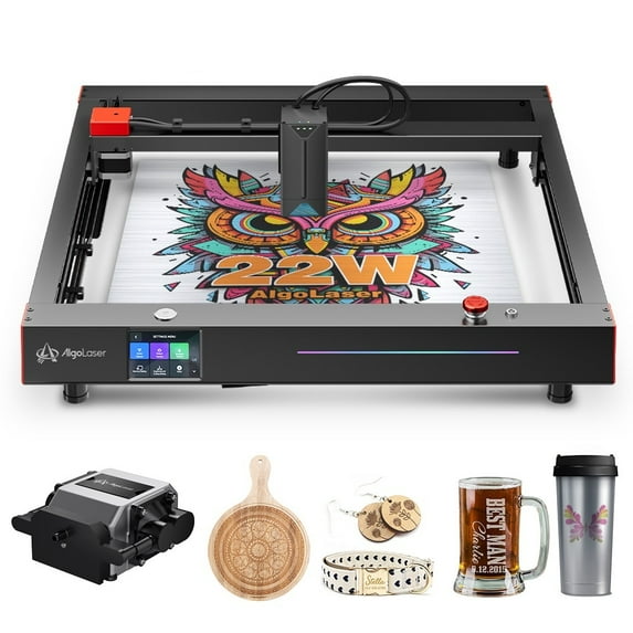 Algol/aser Delta 22W Output L/aser Head with 3.5 Inch Touch Screen and Air Assist 0.05*0.06mm Compressed Spot L/aser Engraver Machine