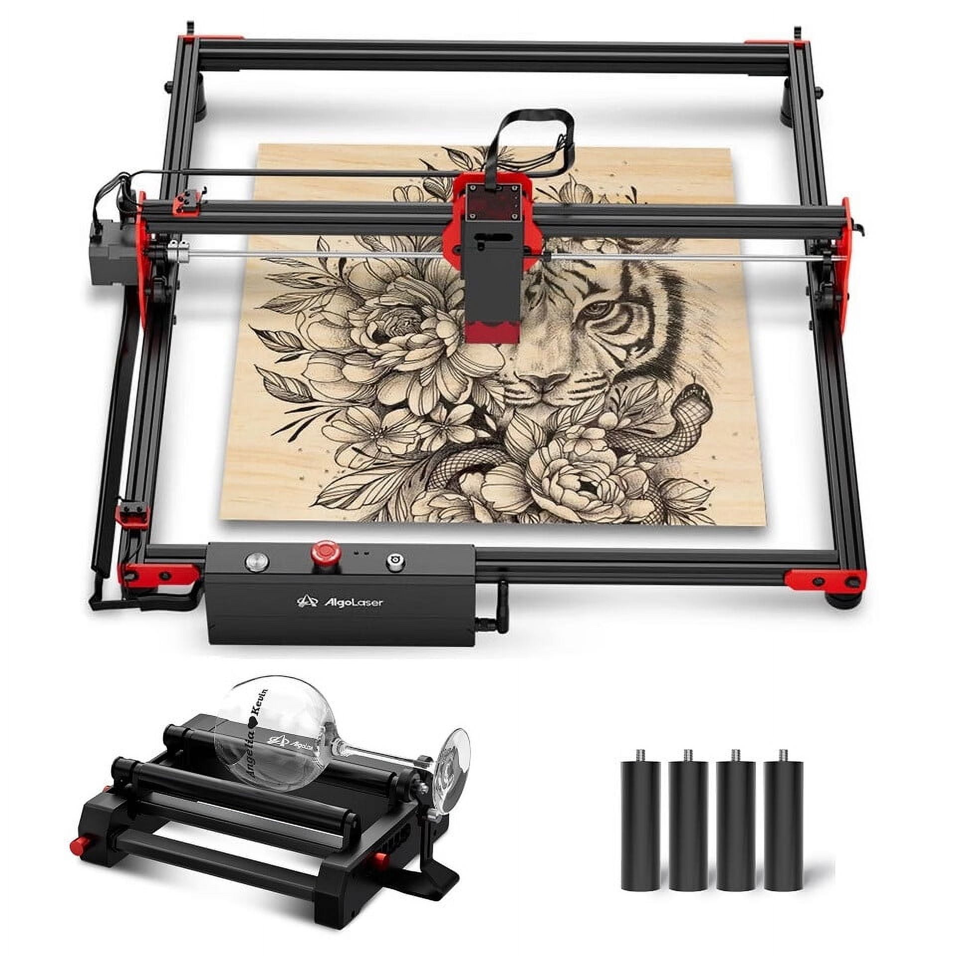 Algola/ser DIY KIT 5W la/ser Engraver with RR2 Rotary, la/ser Cutter Engraving Machine for Acrylic and Metal, Support WiFi and Emergency Stop