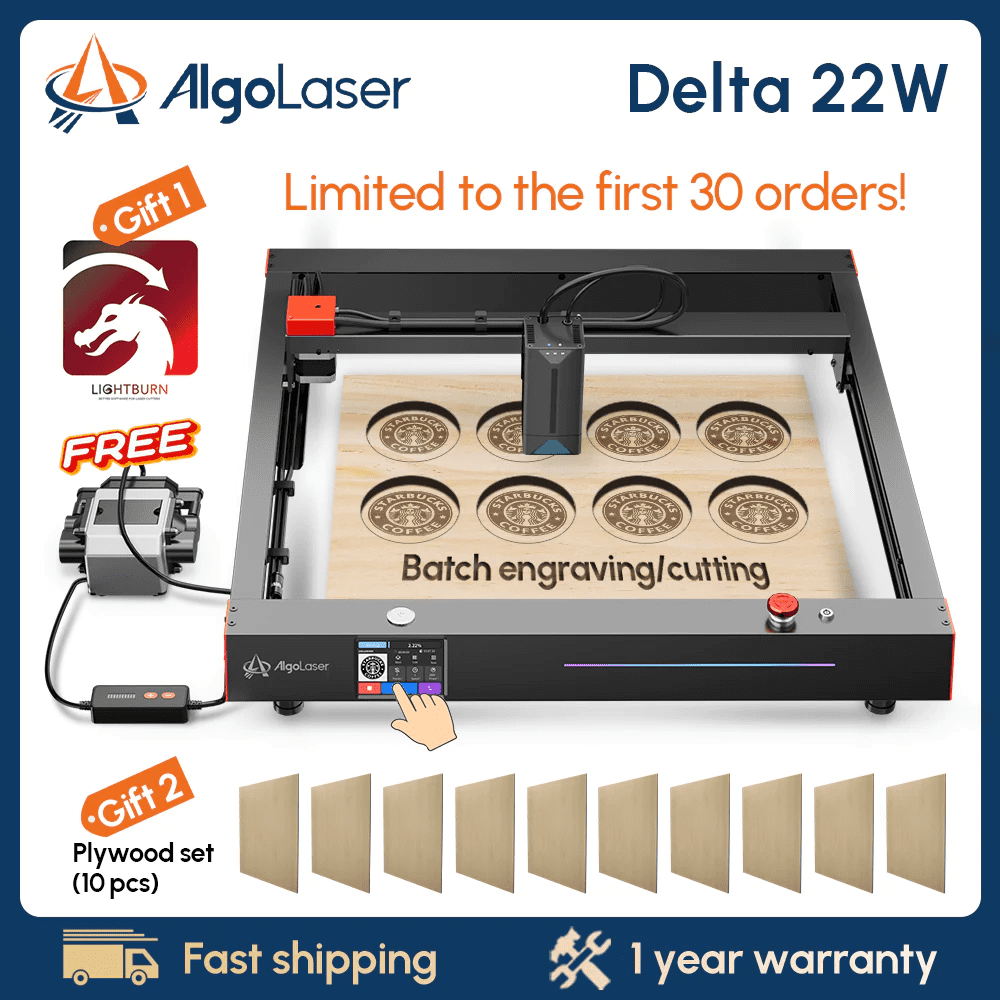 Algolaser Delta 22W Laser Engraver Machine 22W Higher Accuracy Laser Cutter  and Engraving Machine for Wood and Metal, Paper, Acrylic, Glass, Leather  etc - China Engraving Machine, Laser Engraver