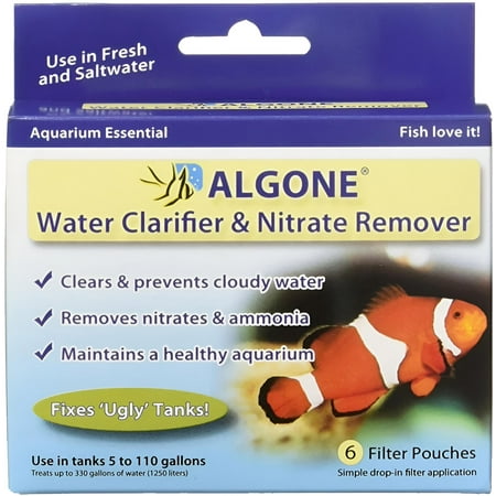 Algone Water Clarifier and Nitrate Remover for Aquariums Treats 1200 Gallons