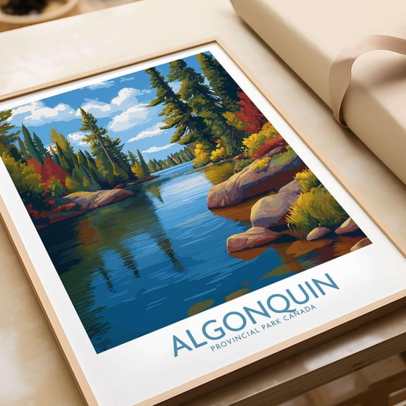 Algonquin Autumn Forest Art Print Canada Fall Wilderness Poster