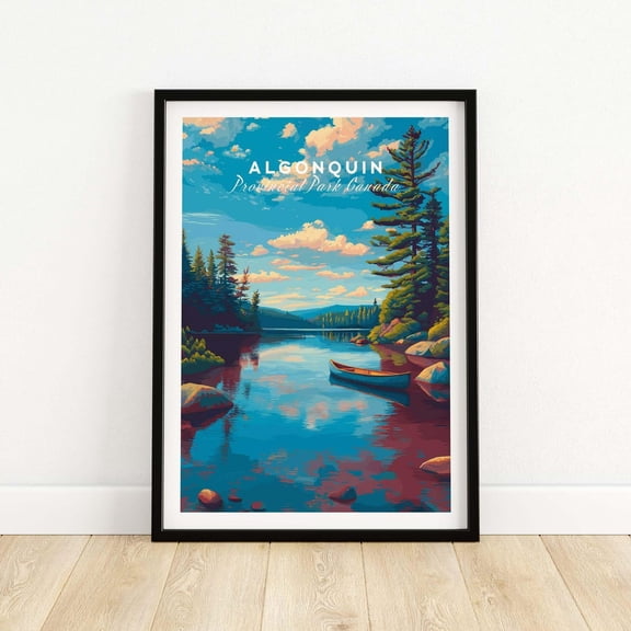 Algonquin Ontario Blue Water Nature Landscape Wall Art Poster Decor