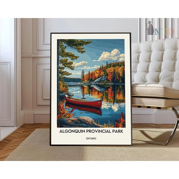 Algonquin Provincial Park Canada Travel Print Algonquin Algonquin Illustration Travel Poster Canada Travel Print Algonquin Gift Wall Art, Modern Wall Decor, 8x12 UNFRAMED