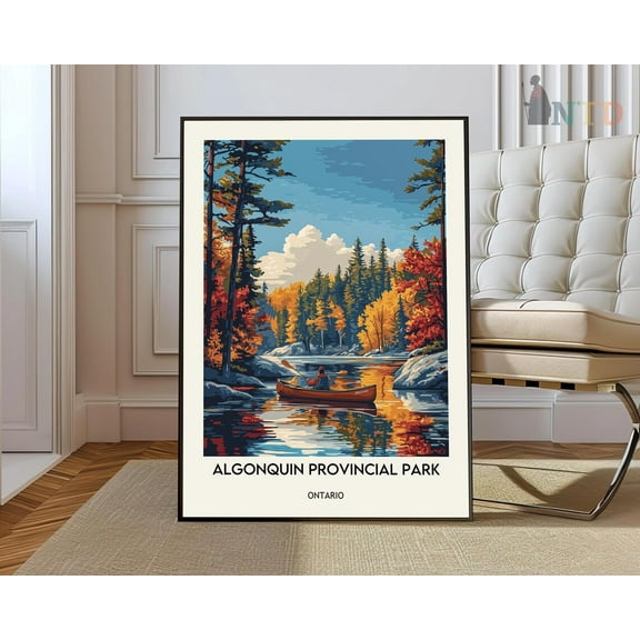 Algonquin Provincial Park Canada Travel Print Algonquin Algonquin Illustration Travel Poster Canada Travel Print Algonquin Gift Wall Art, Modern Wall Decor, 16x24 UNFRAMED