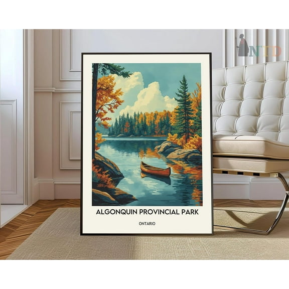 Algonquin Provincial Park Poster, Canadian Wilderness Landscape Decor