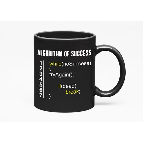 Algorithm of Success, Black 11oz Ceramic Mug