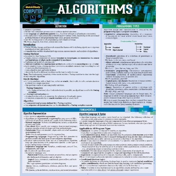 Algorithms: A Quickstudy Laminated Reference Guide, (Paperback)