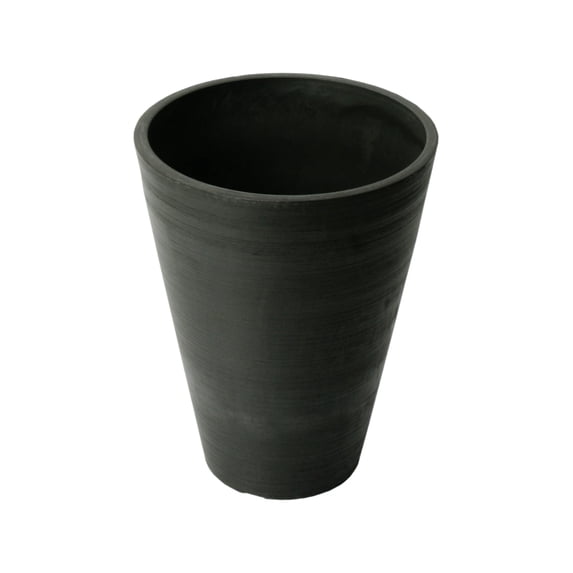 Algreen (#16325) Valencia Round Tapered Pot Planter, Spun Black – 10” x 13”