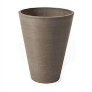 Algreen (#16825) Valencia Round Tapered Pot Planter,  Spun Taupe – 10” x 13”