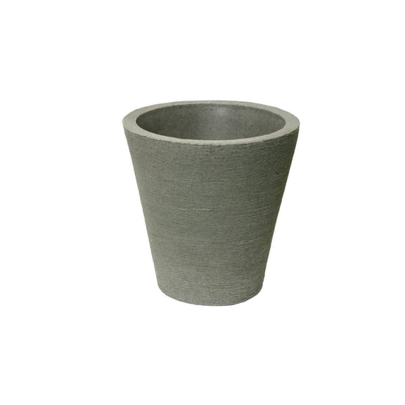 Algreen Olympus Planter, Self-Watering Planter, 16.5-In. Height by 16-In., Coarse Ribbed Texture, Warm Gray