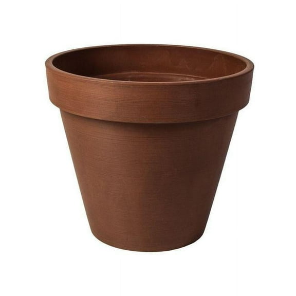 Algreen 18735 12 x 14 x 14 in. Valencia Round Banded Planter Pot, Textured Terra Cotta