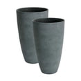 thumbnail image 1 of Algreen 43228 Acerra 11.5 in. by 20 in. Height Curved Vase Planters, Grey Stucco - Pack of 2, 1 of 1