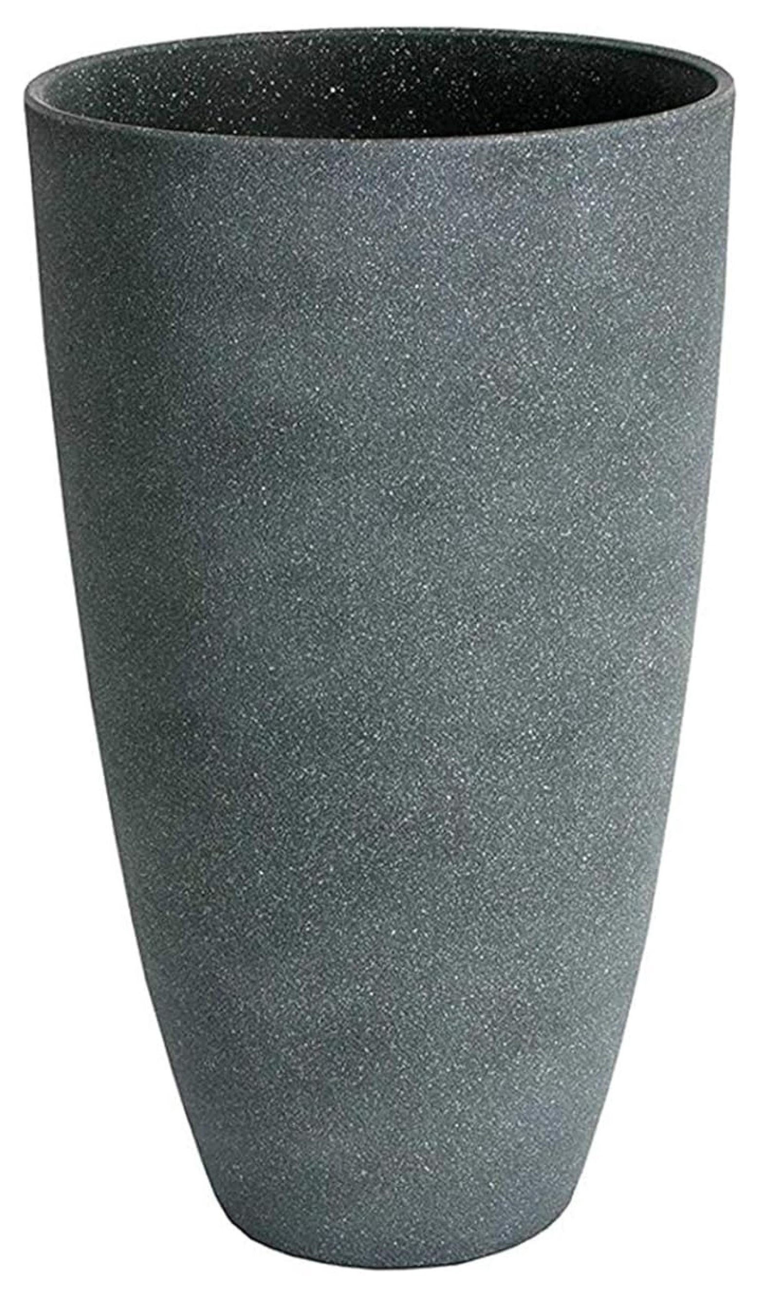 Algreen 43229 Curved Tall Vase Planter, Weathered Grey - Modern Flower Pot for Indoor/Outdoor Use - Durable Stone & Resin Composite - UV Resistant