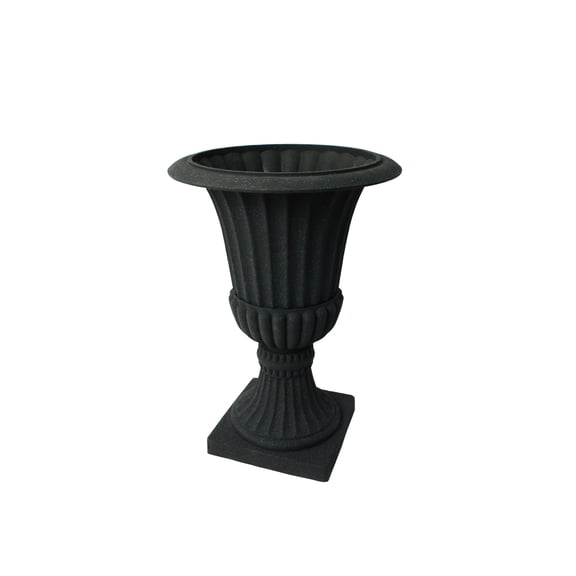 Algreen Acerra Urn Planter 21.25-In. Diameter by 30-In. H, Black Stucco